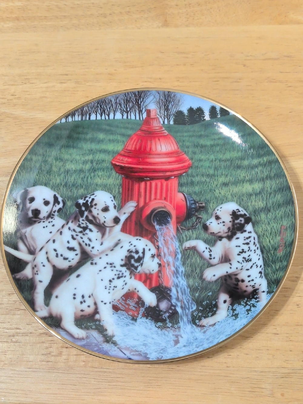 Danbury Mint Splash Patrol Dalmatian Collectible Plate.
